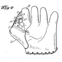 Baseball Glove Patent Drawings from the CD-ROM